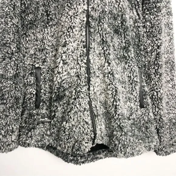 SIMPLY SOUTHERN | Teddy Full Zip Jacket Fluffy Gray & Black Mix Women’s Size XL - Picture 4 of 11